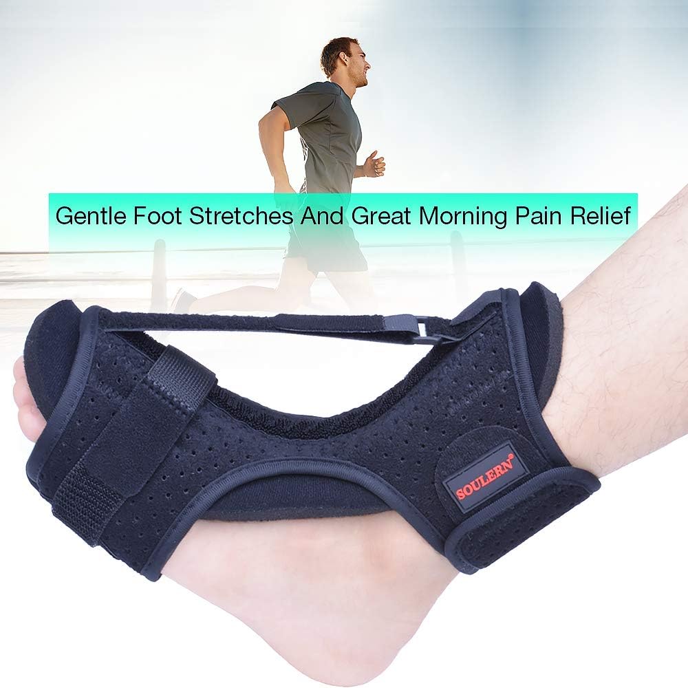Plantar Fasciitis Night Splint Drop Foot Orthotic Brace,Improved Dorsal Night Splint for Effective Relief from Plantar Fasciitis, Achilles Tendonitis, Heel and Ankle Pain with Hard Spiky Massage Ball: Health & Personal Care
