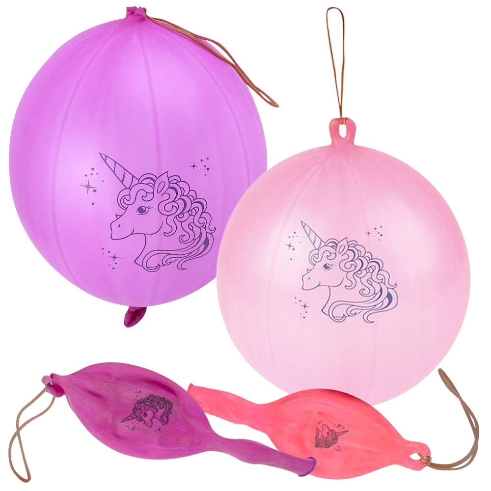 Photo 1 of ArtCreativity Unicorn Punch Balls, Set of 12, Durable Balloons with Rubber Bands Attached, Great Unicorn Party Favors and Decorations, Goodie Bag Fillers for Kids in Assorted Fun Colors