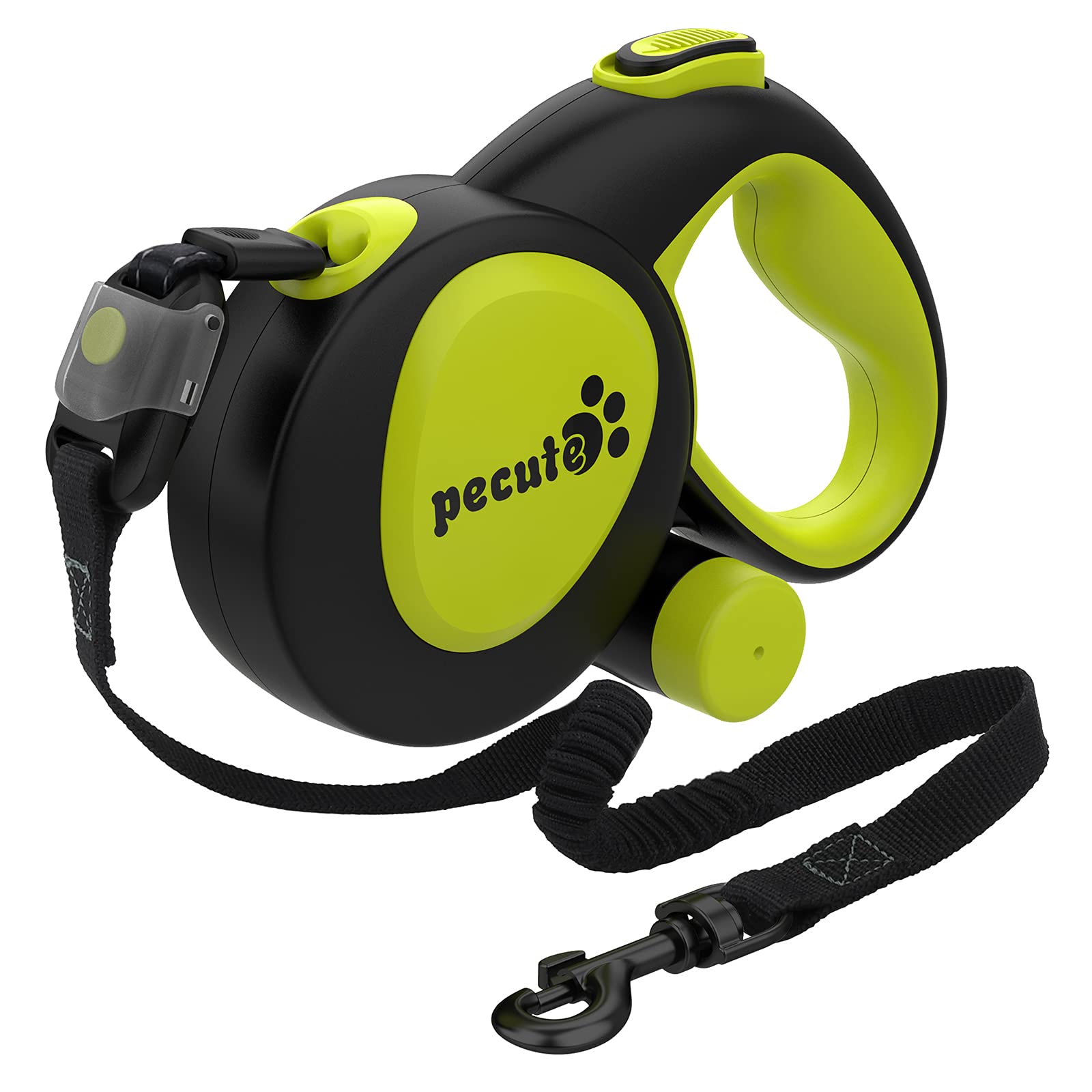 pecute Retractable Dog Lead 5.66M/18.6FT with Shock Absorbing Lead- Easy One Button Brake & Lock, 360° Tangle-Free Lead Non-Slip Handle for More Freedom and Protection