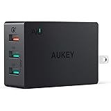 AUKEY Quick Charge 3.0 3-Port USB Wall Charger 43.5W with Foldable Plug, Compatible with Samsung Galaxy S8 / S8+ / Note8, LG G6 / V30, iPhone 11/11 Pro/Max and More