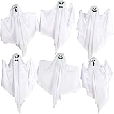 6 Pack Halloween Hanging Tree Ghosts, 27.6 Inch Flying Ghost Decorations | Spooky Hanging Ghosts for Outdoor and Indoor Halloween Decor, Perfect for Front Yards, Porches, Patios, Gardens, and Parties