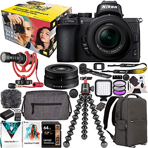 Nikon Z50 Creator's Kit Mirrorless 4K Camera Body + 1650mm VR Lens
