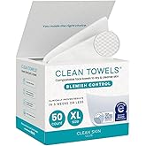 CLEAN SKIN CLUB Blemish Control Clean Towels&reg; XL, Extra Exfoliation for Oily Skin, Disposable, Single-Use Face Towelette Dry Wipe - 1 Pack (50 Count)