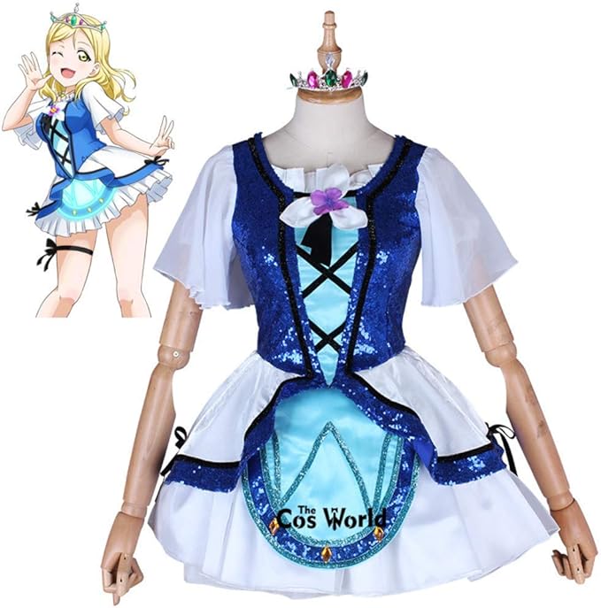 Love Live Sunshine Aqours Water Blue New World Ohara Mari Tops Apron Dress Uniform Outfit Anime Cosplay Costumes Amazon Ca Home Kitchen