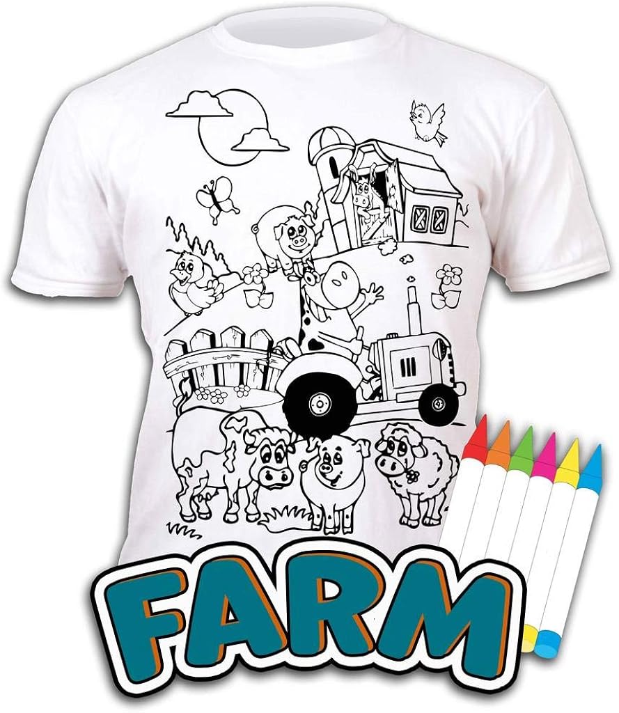 T-shirt à Colorier Splat Planet - Lot Avec 10 Stylos Lavables - Taille 12-13 Ans - Blanc