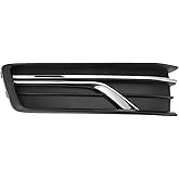 Hihaha Fog Light Grill Front Lower Bumper Fog Light Cover Inserts No.561854661LRYP for VW Passat 2016-2019 Black,Silver Tone ABS 1 Pc Front Left Car