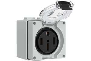 Muelnmey 50Amp Power Outlet Box,125/250Volt NEMA 14-50R Receptacle Outdoor dustproof and Weatherproof for Electric Vehicles, 