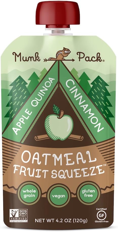Munk Pack Oatmeal Fruit Squeeze Pouch, Apple Quinoa Cinnamon, 4.2 Ounce (Pack of 6)