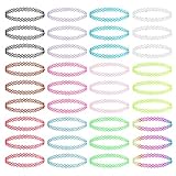 Madholly 36 Pieces Tattoo Choker Necklace Set - Stretch Elastic Gothic Tattoo Henna Choker Necklace with Assorted Colors