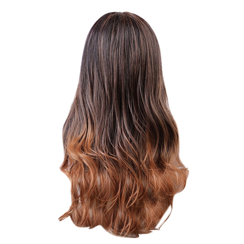 Prettyia Lady Synthetic Hair Long Full Wig Loose Wavy Dark Brown