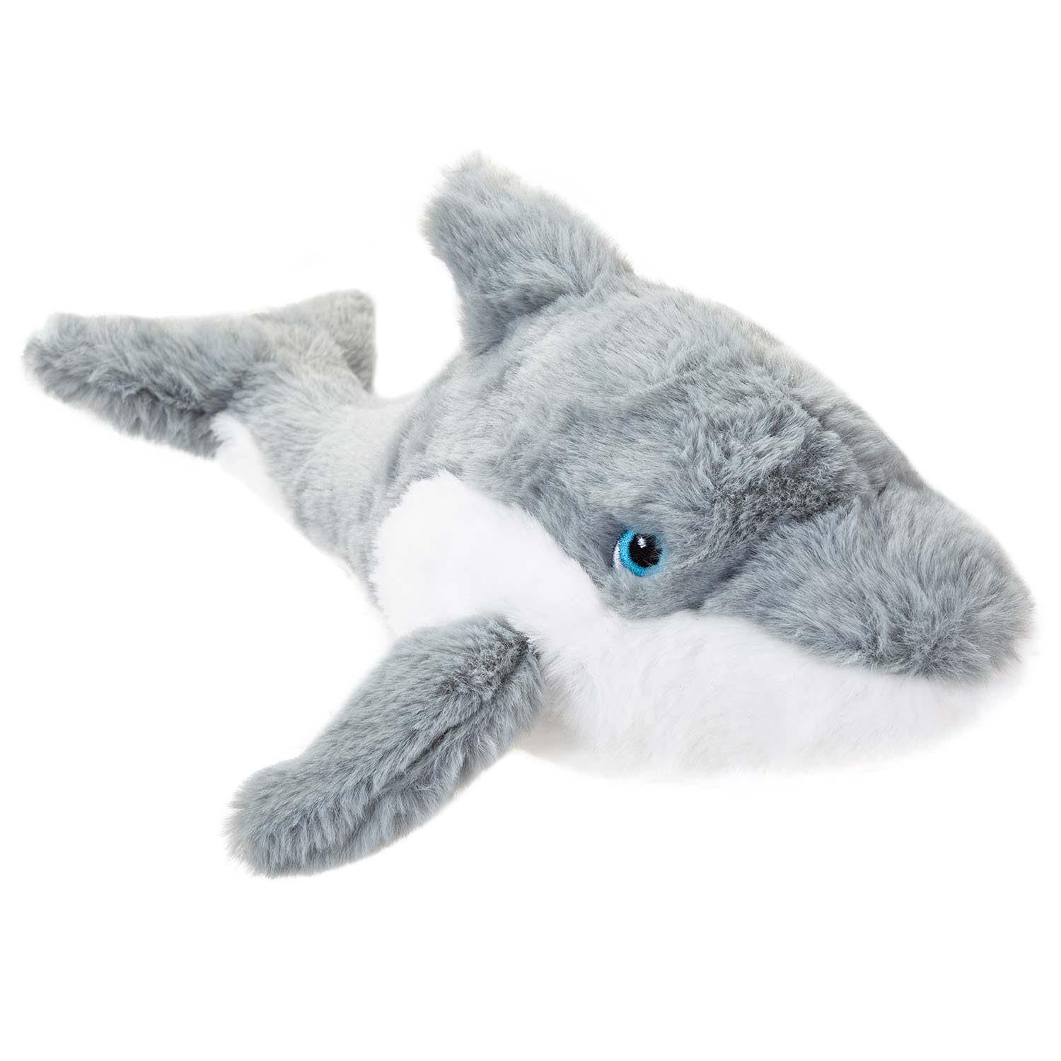 PMS VFM - Grey Dolphin 40cm Eco Friendly Toy - Super Soft Cuddly Ocean Animal Fluffy Plush With Embroidered Eyes Made From 100% Recycled Material - Your Planet