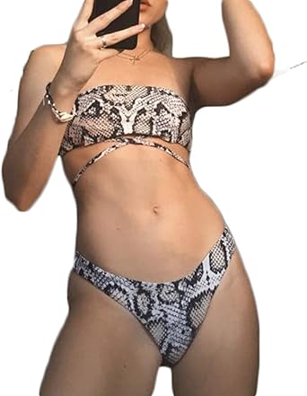 snakeskin bathing suit top