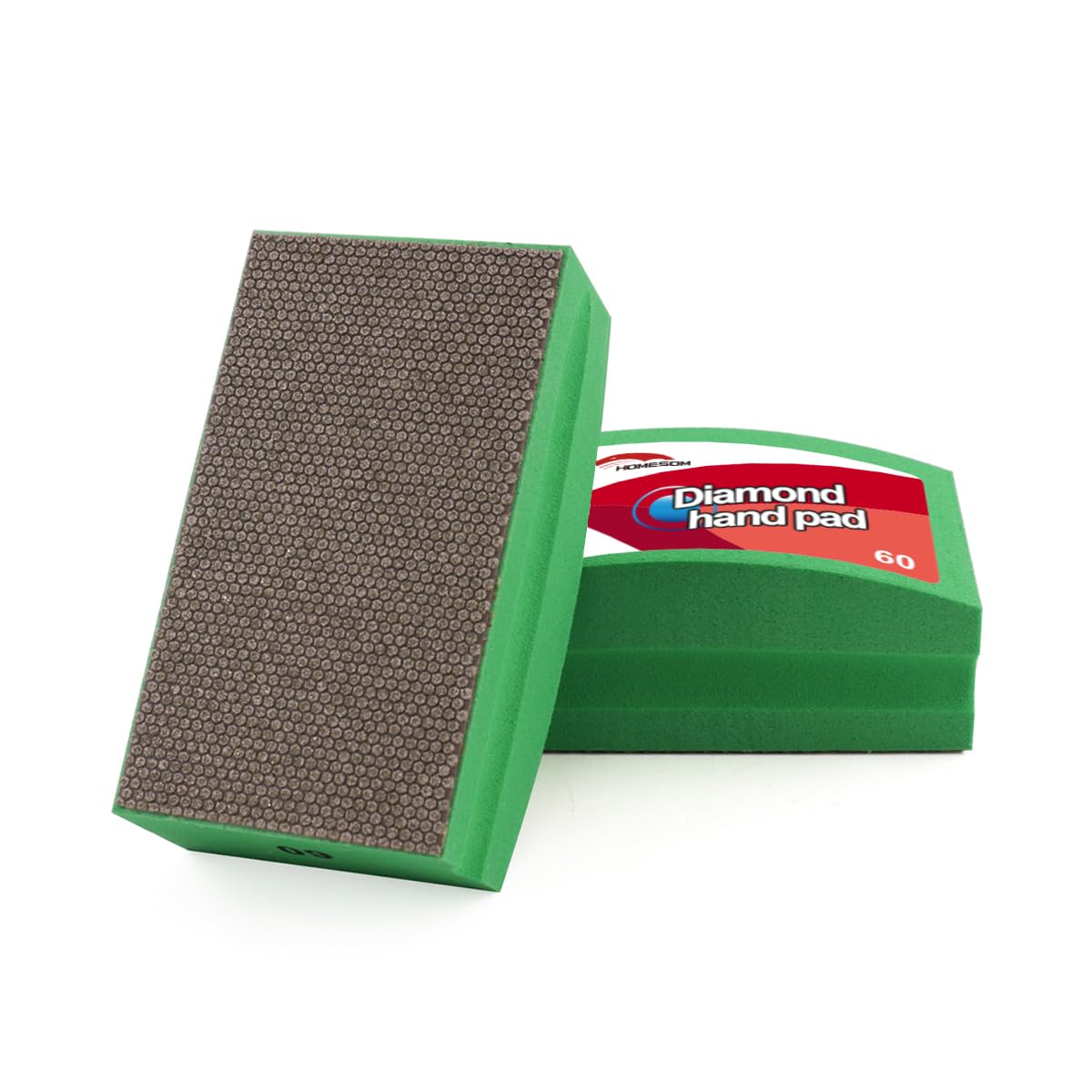 HOMESOM Diamond Hand Polishing Pads for Granite Stone Concrete Marble Foam Back Arc Design Electroplate Sanding Pads 60 Grit