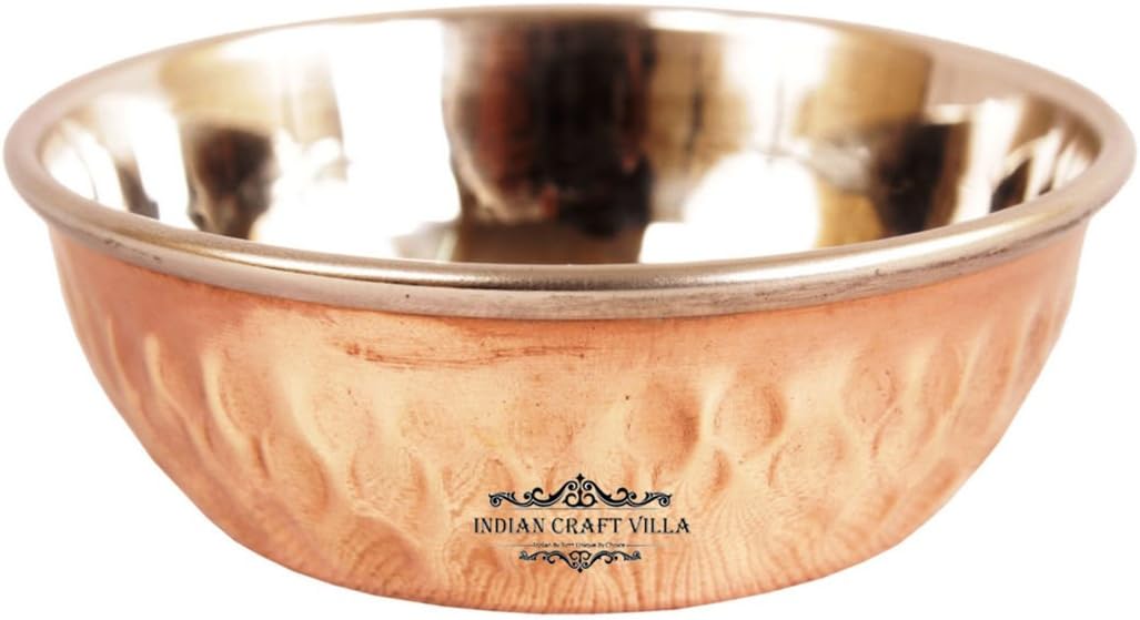Indian Craft Villa 50 Ml Chutni Hammere Katori Bowl Steel/Copper 1.0" X 3.0" X 1.0" (Inch)