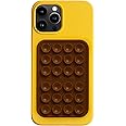 OCTOBUDDY Silicone Suction Phone Case Adhesive Mount Textured Collection - Hands-Free Grip with 24 Suction Cups for Videos & Selfies - Durable, Easy to Use - 2.6 x 3.9, Wave - Chocolate