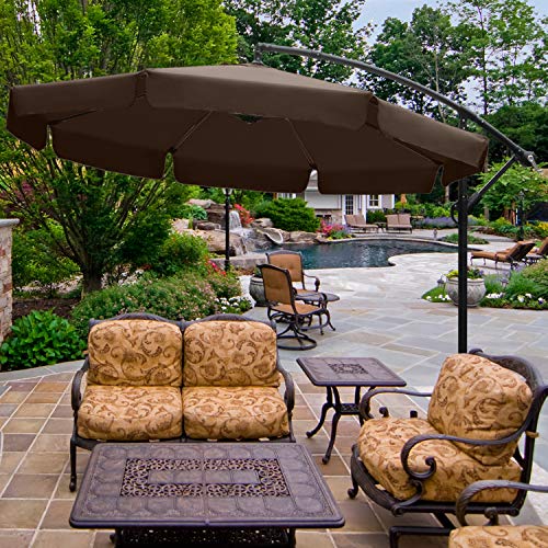 ABCCANOPY 270cm Sonnenschirm,Marktschirm Gartenschirm Terrassenschirm,Gestell Stahl,Braun – Bild 3