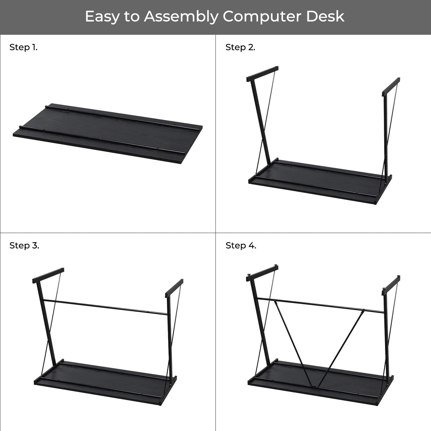 GreenForest Small Computer Desk Simple PC Laptop Study Table Writing Workstation for Home Office, Easy Assembly, Black: Kitchen & Dining