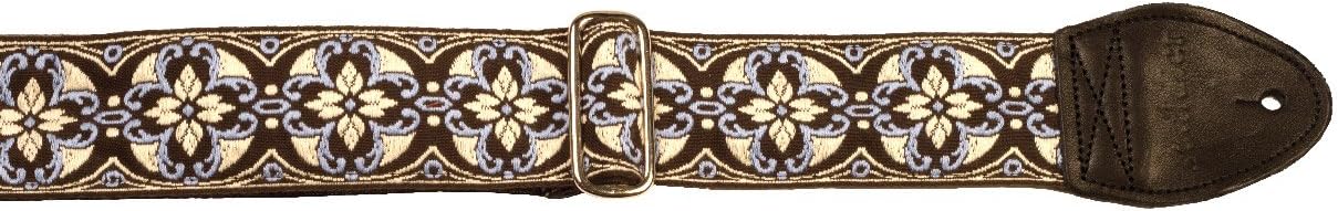 Souldier GS0885 Guitar Strap, Lotus Light Blue/White/Black
