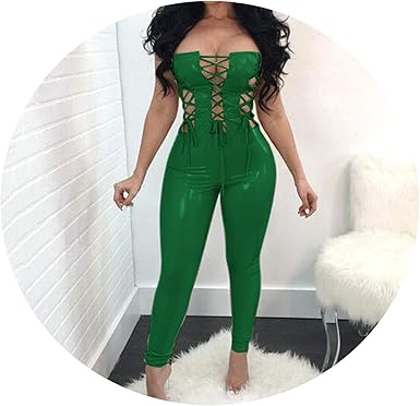 green leather jumpsuit