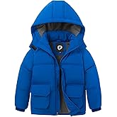 poonyfesh Boys Winter Coat Boys' Thick Puffer Jackets with Removable Hood Warm Quilted Coats Big Boys