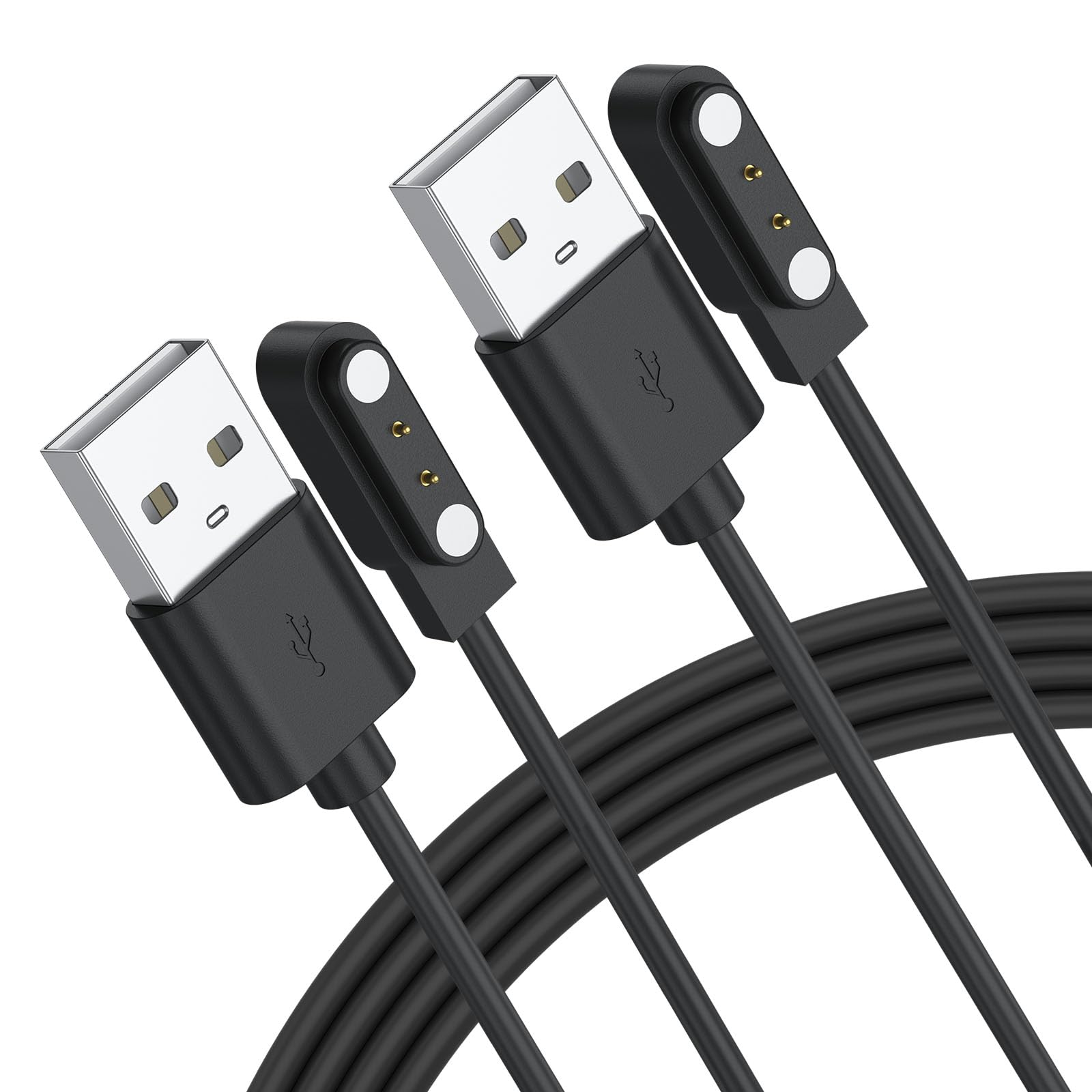 Vancle 2 Pack for Gloryfit Smart Watch Charger, Magnetic USB Charging Cable for GloryFit T80 T70 T60 T50 P99 P98 Smart Watches (Pin spacing 4mm)