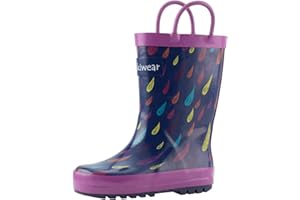 OAKI Toddler Rain Boots - Perfect Kids Rain Boots for Any Weather - Durable Rubber Baby Rain Boots Keep Little Feet Dry, Lightweight Waterproof with Easy-on Handle