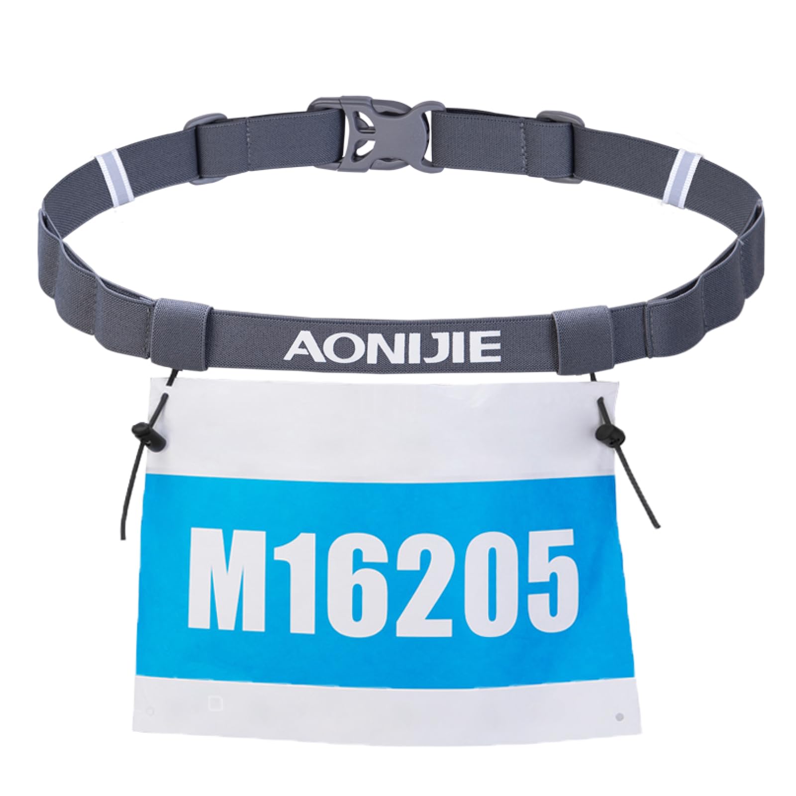 TRIWONDER Running Belt for Triathlon Marathon Adjustable Race Number Belt with 6 Elastic Gel Loops Lightweight Bib Holder (Grey)