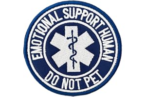 2 PCS Emotional Support Human Do Not Pet with Hook Fastener Backing Morale Emblem Patch Tactical Embroidered Hook and Loop Ap