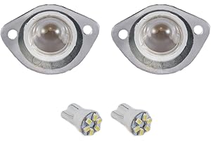 DANIEL CARPENTER REPRODUCTIONS Rear License Plate Light Lens Covers 194 White LED Bulbs made for Mustang 1979-1993