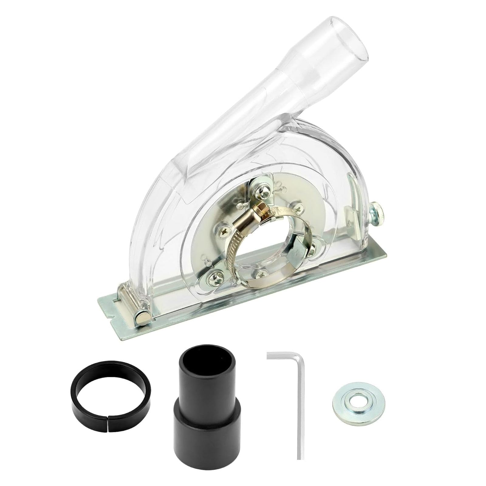 LICHIFIT Clear Cutting Dust Shroud for 4” / 5” Hand Angle Grinder and 3”/4”/5” Saw Blades, Transparent Grinding Cover Guard Angle Grinder Dust Collection Cover Attachment