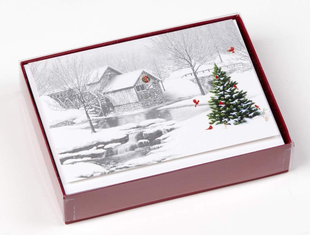A Winter Evening Christmas Cards - Box of 15 Cards & 16 Foil Lined Envelopes, black, Ssiz.nm-6832 - Image 3