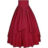 Mingyuezai Women Victorian Skirt Medieval Renaissance Peasant Skirt