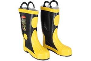 Fireman Fighting Safety Boots, High Temperature Resistant Waterproof Shoes with Heat Insulation, Water Proof and Anti Collisi