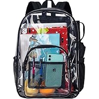 Clear Backpack, Heavy Duty See Through Backpack - Black