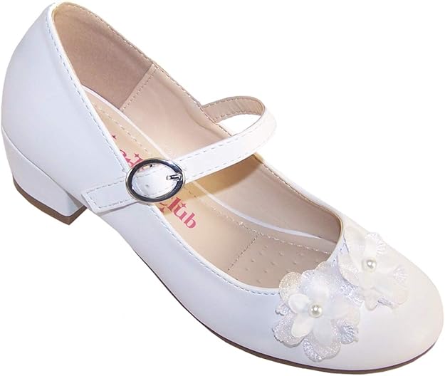 Chaussures à talons bas pour filles et enfants Blanc Amazon.fr
