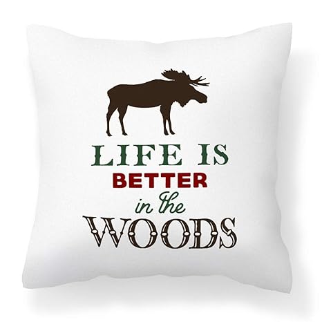 Amazon Com Cabin Decor Moose Pillow Cover Lodge Theme Outdoors