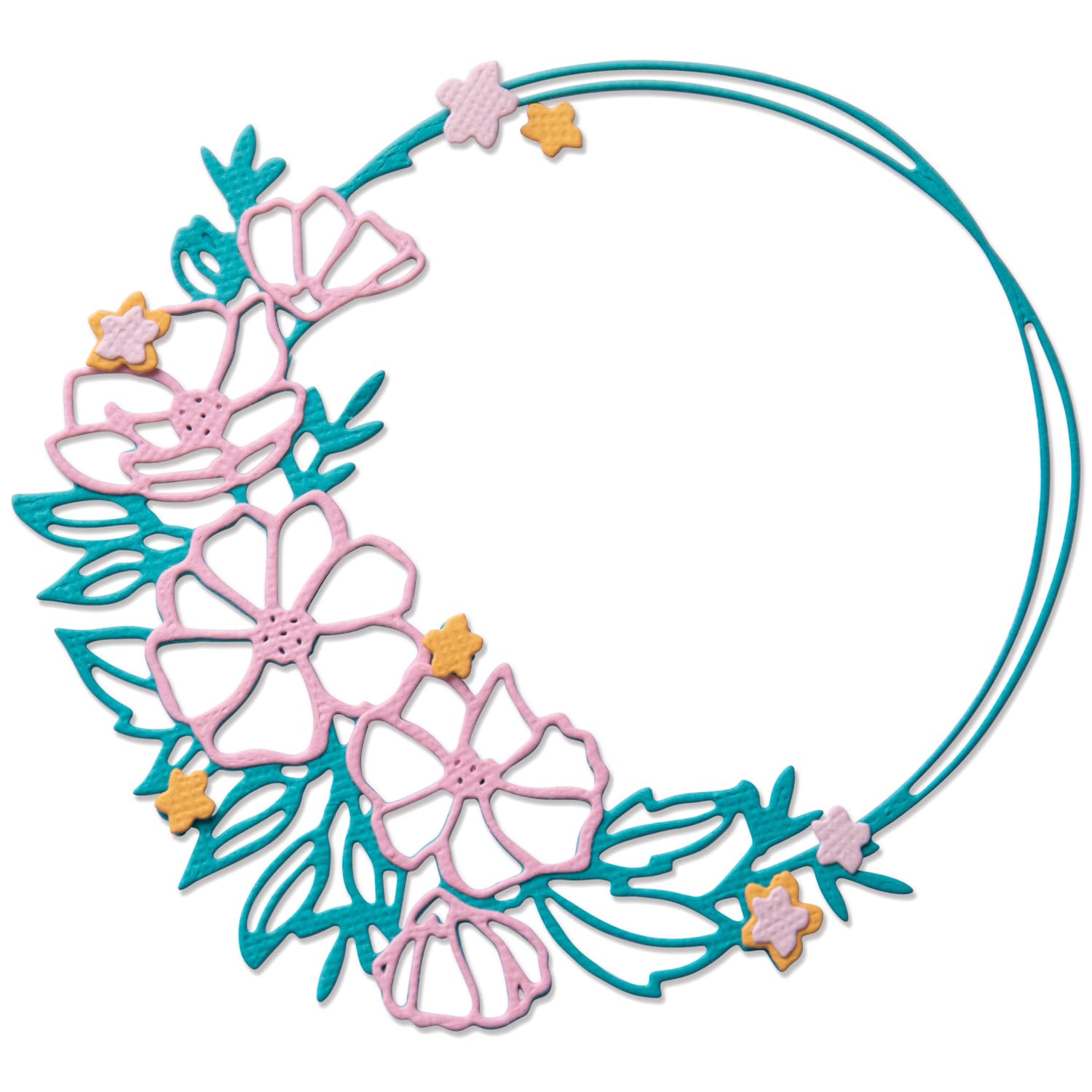 Sizzix Thinlits Die Set-Floral Round, Silver, One Size