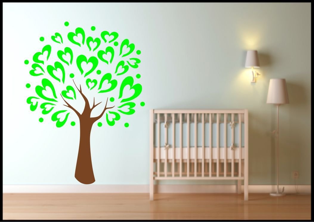 Tree Heart flowers Wall Sticker Wall Art Mural Decal Transfers Wall Tattoo Print