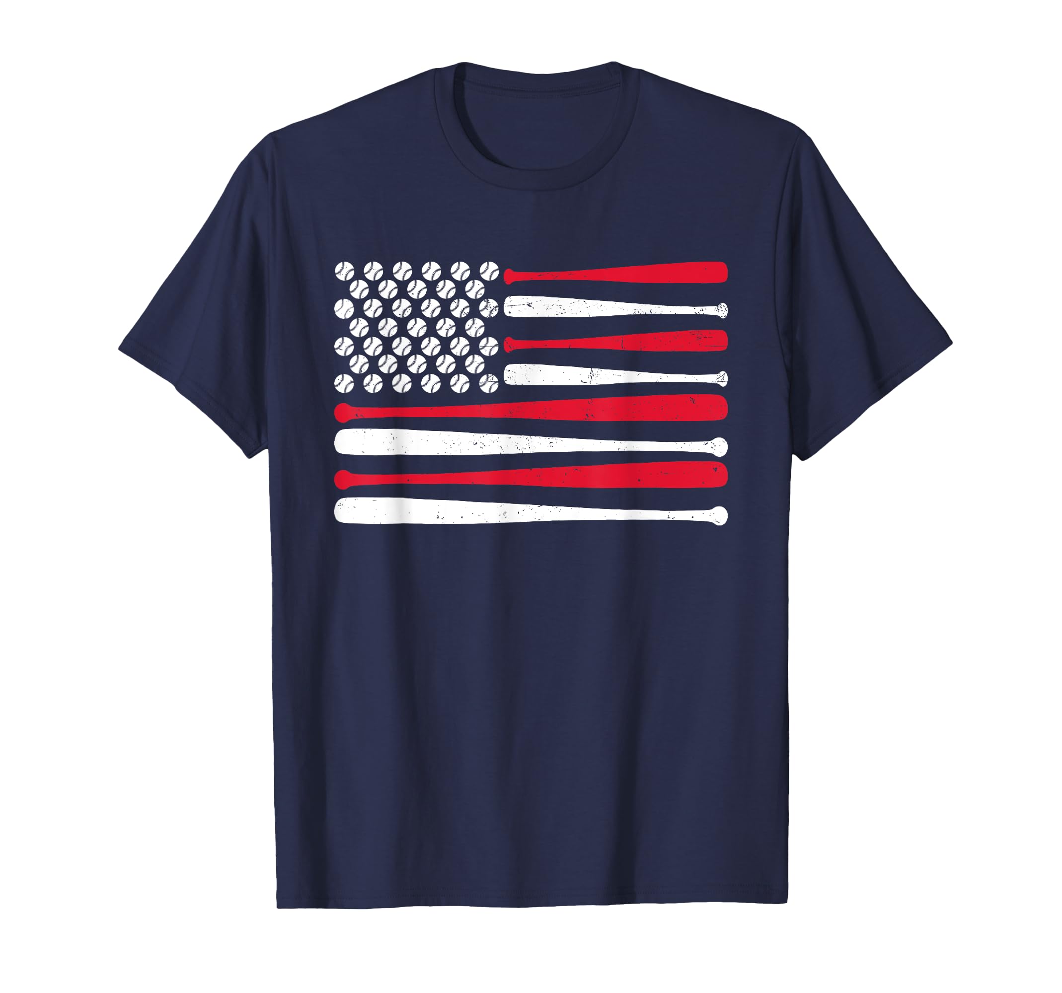 Photo 1 of American Flag Baseball USA Vintage Baseball Sport Fan T-Shirt
