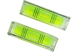 GEONASSUR Magnetic Mini Small Bubble Level Tool Scope Square Pocket Long Stick On High Precision Horizontal (2pcs 2inch 52mmx20mmx15mm)