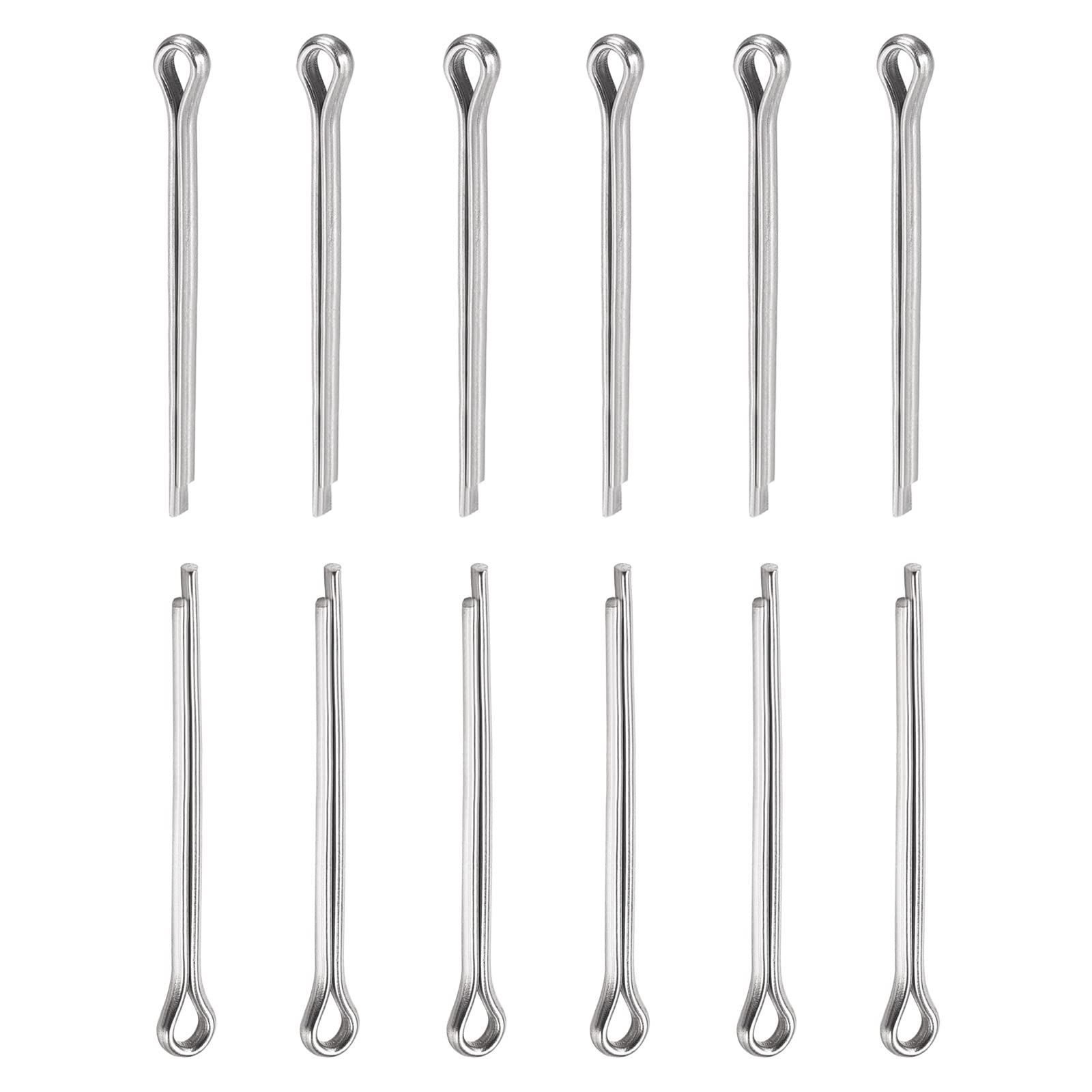 DTGN 2mm x 25mm (DxL) Cotter Clip Pins - 60Pack - Good for Machinery - 304 Stainless Steel Hairpin Fasteners - Silver