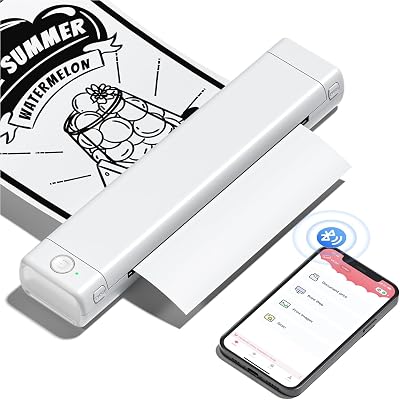 Phomemo M08F Thermal Printer Portable Wireless A4 Inkless Printer White
