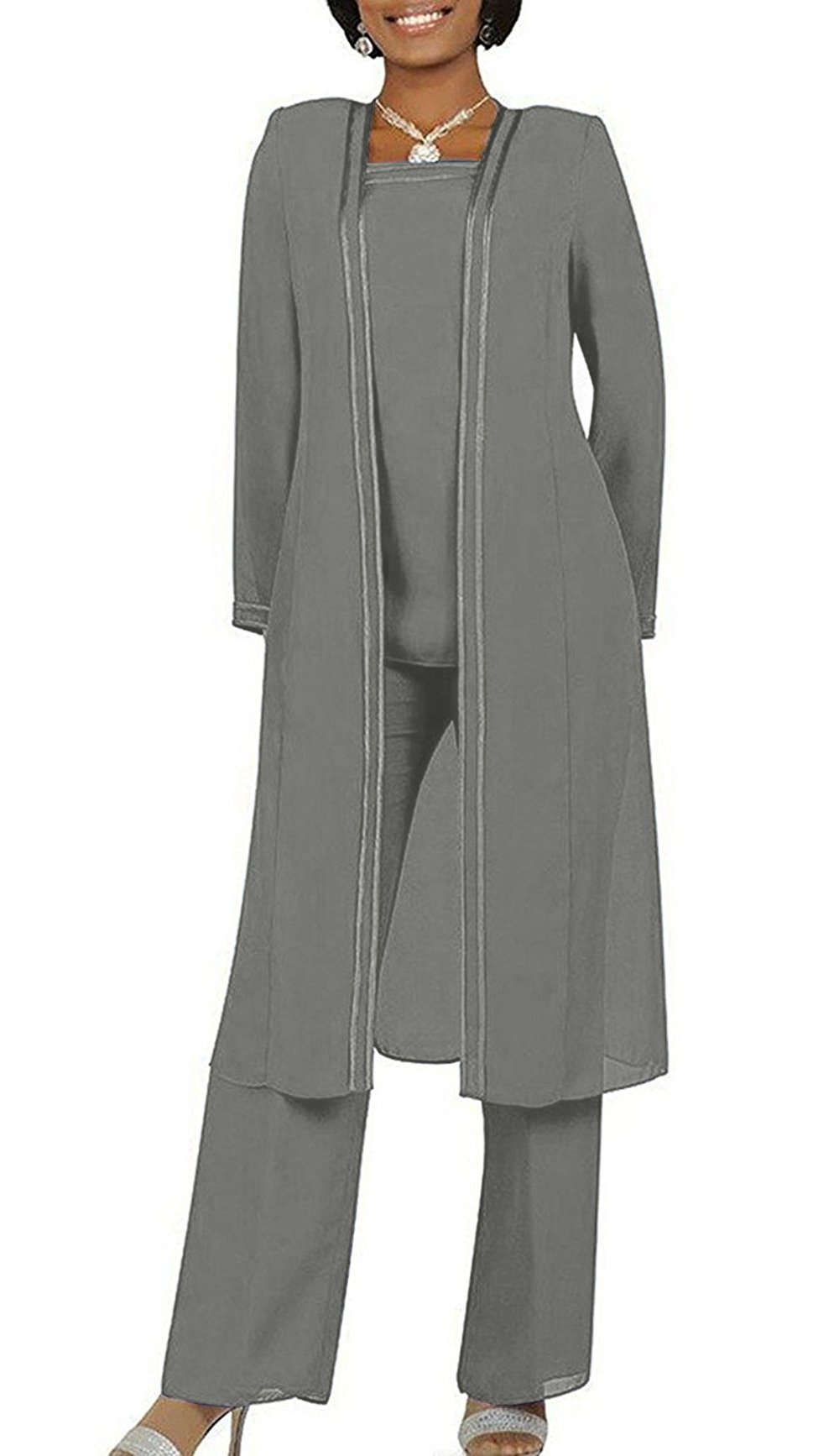 chiffon pant suits plus sizes