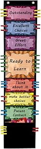 VNOM Student Behavior Clip Charts for Classroom Management Kids Reward Pocket Chart Behavior Bulletin Board Teacher Supplies for Preschool Kindergarten Daycare Homeschool