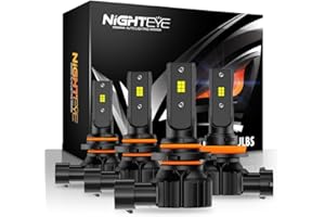 NIGHTEYE 9005 9006 Fog Light - 40000LM 6500K 9005/HB3 High Beam 9006/HB4 Low Beam Bulb LED Fog Light Kit, Plug and Play,Pack of 4