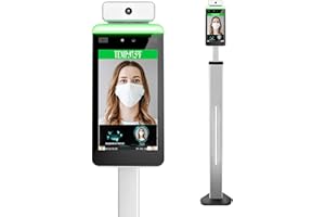 PANOEAGLE Face Recognition Body Temperature Measurement System, Body Temperature Detection/Access Control/Staff Attendance All-in-One Machine,Support face Comparison Library(Stand Included)