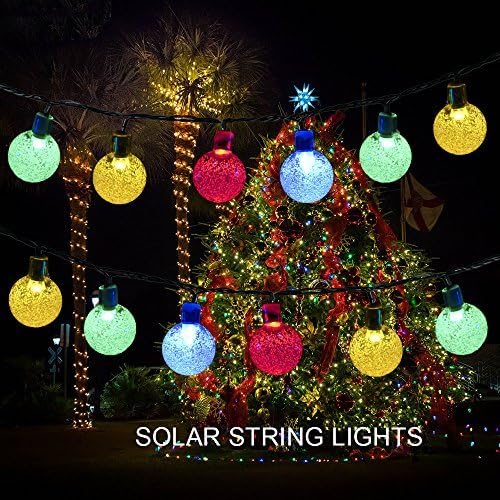 Solar String Lights,Pkman™Outdoor Solar Powered Globe Fairy String Lights 20ft 30 LED Crystal Ball Waterproof Lights for Garden,Patio,Yard,Lawn,Wedding Decorate Christmas lights(Multi Color)