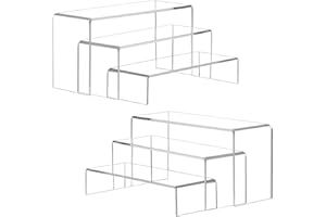 6 Pcs Large Clear Acrylic Display Risers, Display Stand for POP Figure, Cupcake, Dessert, Perfume Organizer Makeup Organizer 