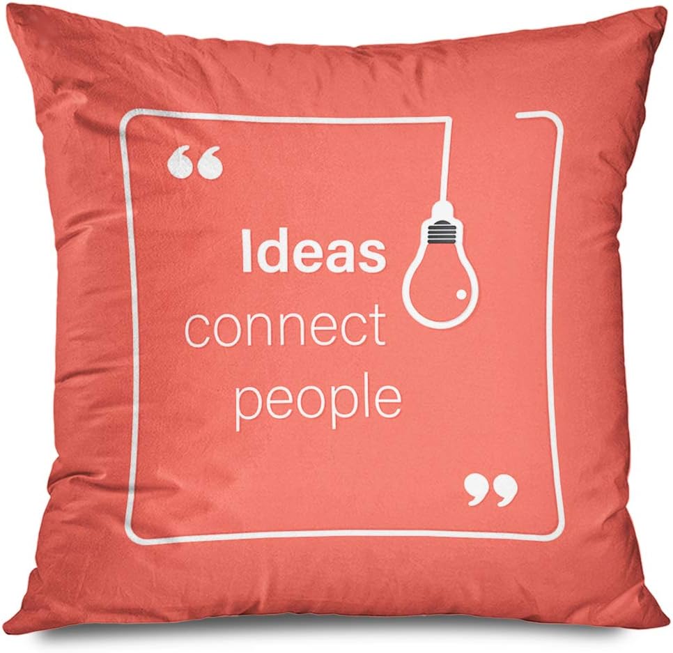 Onete Throw Pillow Cover Square 20x20 Inches Technology Idea Quote Gears Creative Message Electricity Teamwork Brainstorming Collaboration Decorative Pillowcase Home Decor Cushion Pillow Case