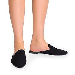 DREAM PAIRS Women's Flat Mules Pointed Toe Backless